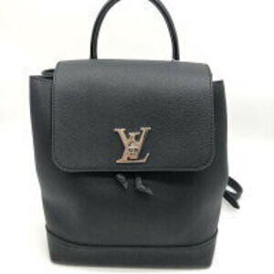 Louis Vuitton LockMe Backpack Leather Rucksack Day Bag Black Noir
